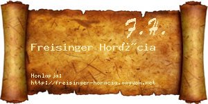 Freisinger Horácia névjegykártya